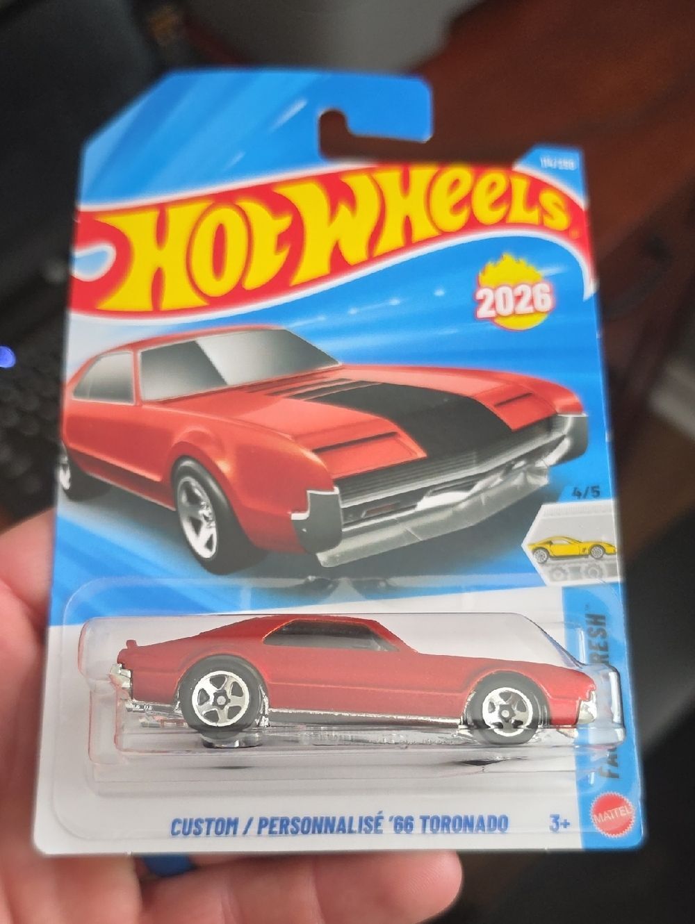 Hot Wheels 2026 Red Custom '66 Toronado Toy Car